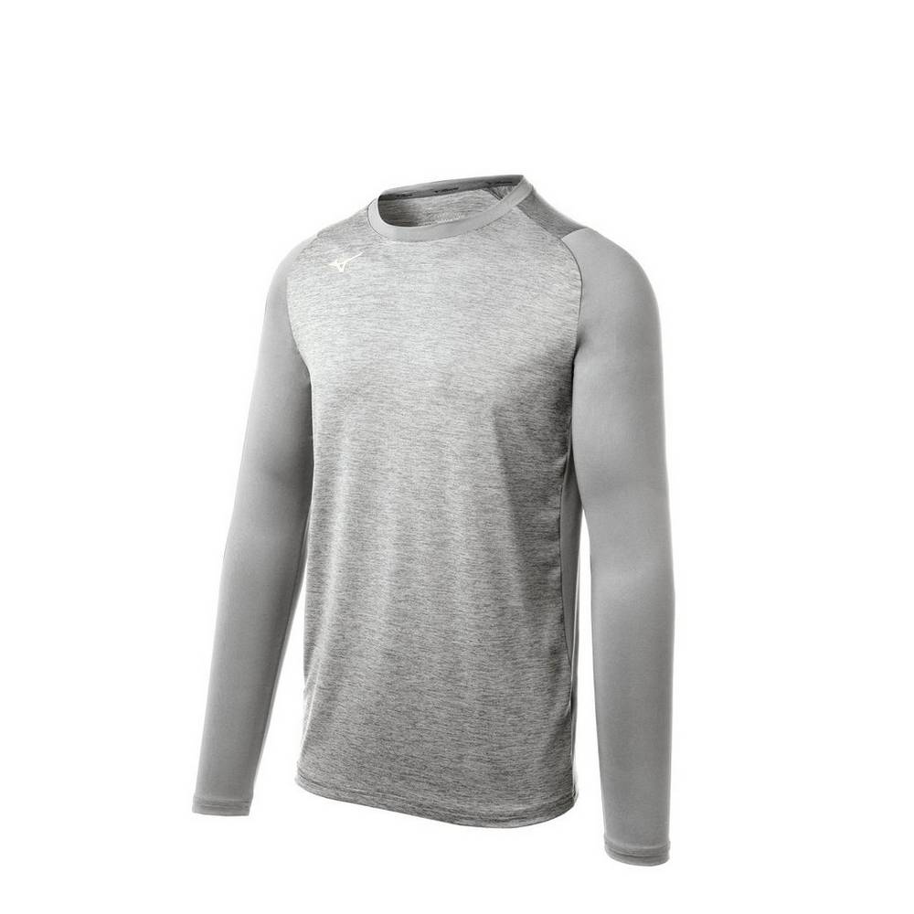 Panske Base Layer Mizuno Alpha Stretch Sleeve Siva Vypredaj JFUV92608
